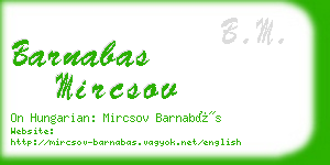 barnabas mircsov business card